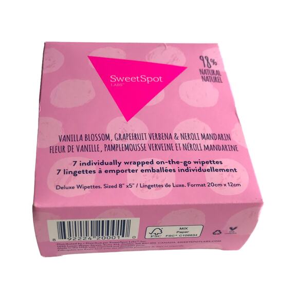 SweetSpot Travel Wipes Packet Box of 7 NIB New Skincare - Picture 3 of 10